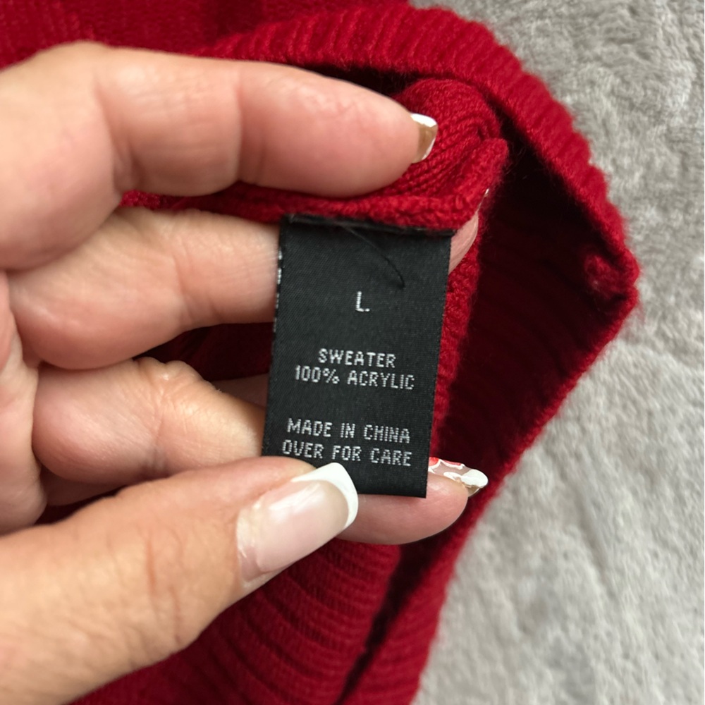AGB Women's Vibrant Red Cowl Neck Sweater - Picture 6 of 6
